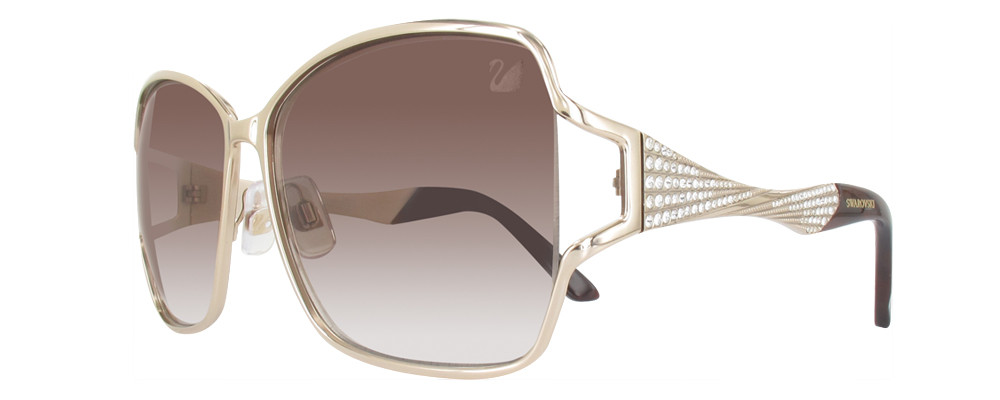 Swarovski SK7003 Women's Irregular Butterfly Sunglasses, Gold/Green at John  Lewis & Partners